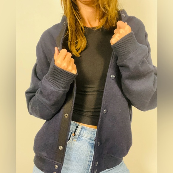 Gap Vintage Varsity Jacket – L Tall Navy Wool - Picture 1 of 14